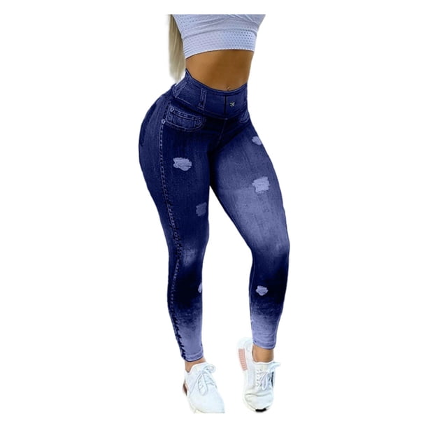 Qarigey Leggings deportivos, pantalones de Yoga, atuendo de gimnasio, gran resistencia, ropa para trotar, entrenamiento, ropa de Fitness Prendas para la parte inferior del cuerpo Azul oscuro METRO