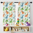 thumbnail image 5 of Blackout Kids Curtains,LightGreen Cartoon Dinosaurs Leaves Pattern Childrens Insulated Curtains Set Of 2,Bedroom Essentials,Toddler Room Decor 42"x54", 5 of 5