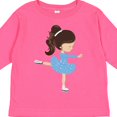 thumbnail image 4 of Inktastic Figure Skating, Ice Skating Girl, Brown Hair Girls Long Sleeve Toddler T-Shirt, 4 of 5