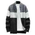 thumbnail image 2 of Miluxas Men's Cardigan Sweaters Knitted Stand Collar Regular Fit Jacket Full Zip Fleece Lined Winter Warm Coat Dark Gray, 2 of 4