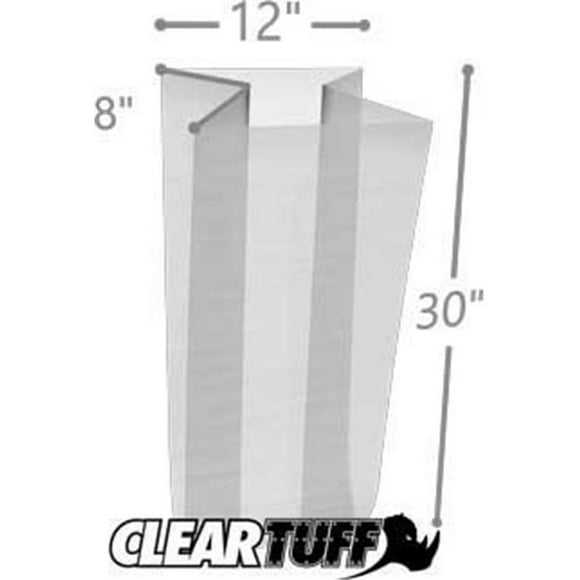 International Plastics GB2120830 12 x 8 x 30 Po. 2 Mil Sacs en Poly Transparents à Gousset - Boîte de 250