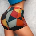 thumbnail image 4 of Balery Geometric Cube Pattern Art Printed Workout Shorts for Women Seamless Scrunch Short Gym Yoga Running Sport Active Exercise Fitness Shorts-Large, 4 of 8