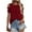 Wine, variant on Fesfesfes Women T Shirts Short Sleeve Tops Casual Solid ColorWide Neck Hollow Out Cold Shoulder Button T-shrit Tops S(US:4)