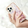 thumbnail image 2 of Mantto for iPhone 15 Pro Max Case, 3 in 1 Slim Hybrid Crystal Rubber Bumper Cute Marble Pattern Hard PC Soft Silicone Drop Protection Women Girls Cover for iPhone 15 Pro Max, Grid Pink Marble, 2 of 6