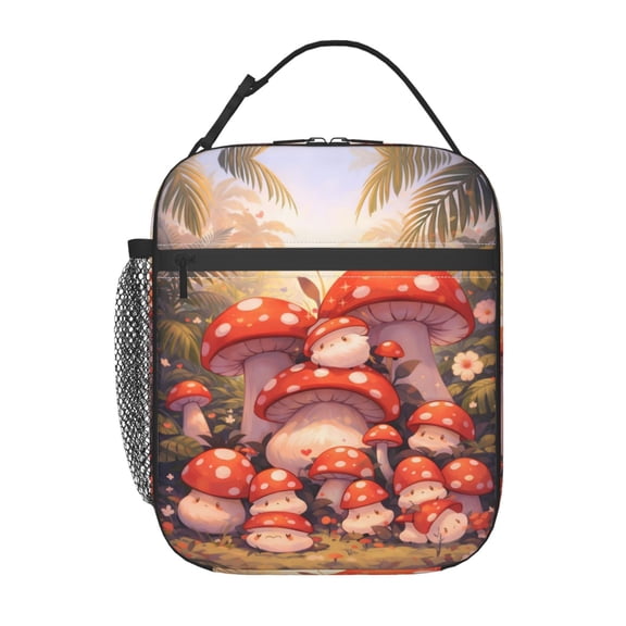 Whimsical Mushroom Forest Lunch Bag Portable Thermal Lunch Box for Men and Women