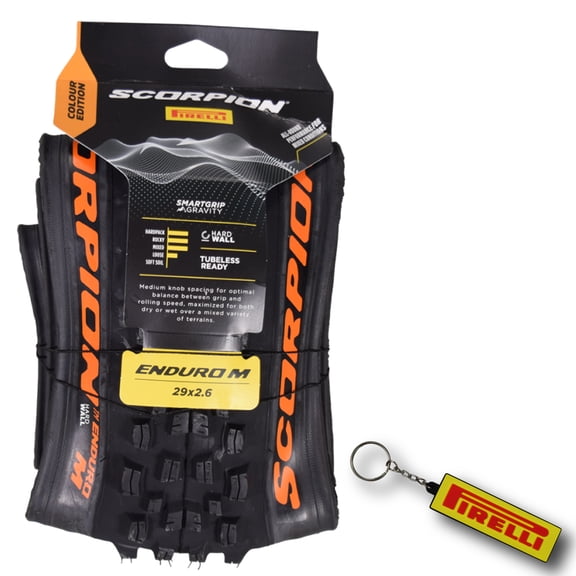 Pirelli Scorpion Enduro M Orange Color (29x2.6) Mountain Bicycle Tire Tubeless Ready, HardWALL 60 TPI High-Performance All-Terrain Tire for Enduro Trail & Aggressive XC Riding Mountain Bike w/Keycha