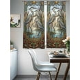 thumbnail image 4 of Vintage Cranes Sheer Curtains 63 Inch Length 2 Panels Set, Country Retro Chic Glass Flower Textured Voile Window Treatment Rod Pocket Curtains Sheers Drapes for Bedroom/Living Room/Kitchen 52x"63"x2, 4 of 7