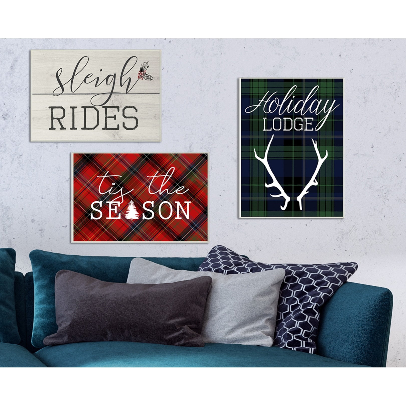 Stupell Holiday Lodge Christmas Antlers Wall Plaque Art 10 x 15