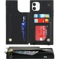 thumbnail image 5 of Crossbody Wallet Case for iPhone 11 with Card Slot Holder,iPhone 11 Magnetic Flip Folio Purse Case, PU Leather Zipper Handbag with Detachable Lanyard Strap 6.1 Inch (Black), 5 of 14