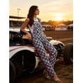 thumbnail image 6 of Checkered Pants Womens Overalls Denim Bib Coveralls Cute Stretch Jeans Jumpsuits(Pink and Green Checkered,XS), 6 of 13