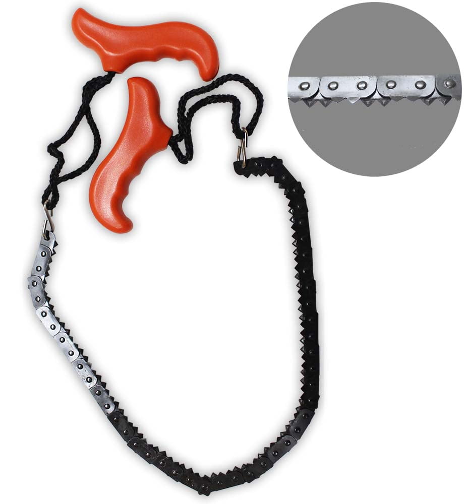 21" Survival Hand Operated Chain Saw with Sturdy Handles