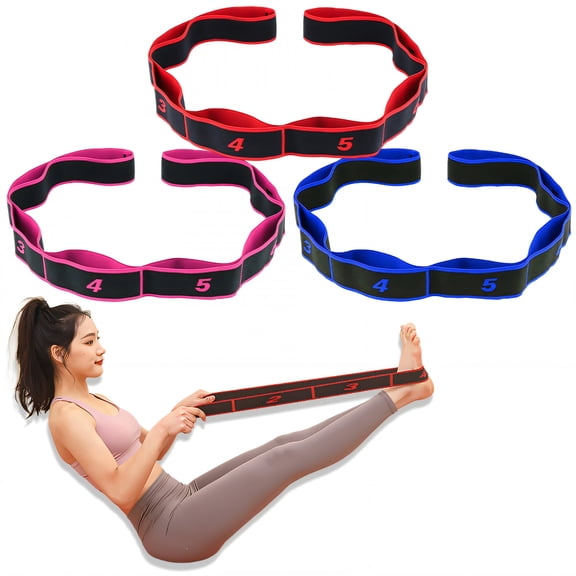 BESTSKY 3Pcs Yoga Strap,Section Practice Resistance Bands,Yoga Straps for Stretching Home Gym Physical Therapy,Style1