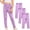 A Purple, variant on 3 Pack Girls Leggings Cotton Tights for Toddler Kids Soft Pants