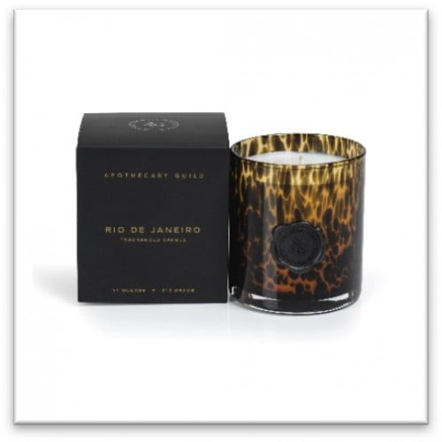 Small Black Tortoise Glass Scented Candle with Gift Box