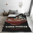 thumbnail image 5 of Ramen Noodles Blanket 80''''x60'''' Skull Relax in a Bowl of Ramen Funny Food Decor Ramen Lover Gifts Soft Cozy Flannel for Couch Sofa All Season for Adults Kids Birthday Christmas Decorations Black, 5 of 6