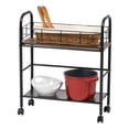 thumbnail image 1 of IRIS USA Slim Wood and Metal Rolling Storage Cart, Brown, 1 of 7