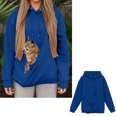 thumbnail image 3 of Women Big Pouch Hoodie Pullover Pet Carrier Hoodies Casual Long Sleeve Oversized Pocket Kangaroo Pocket Holder Warm Fall Winter Clothes, 3 of 5