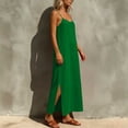 thumbnail image 4 of QUNYINEY Summer Womens Sun Dresses Long A Line Sleeveless Slip Dress Loose Fit Solid Square Neckline Vacation Beach Dresses, 4 of 5