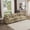 Tan, variant on YWEN Mid-Century Modern 3-Seater Sectional Sofa with Pillows, Corduroy Fabric Upholstery, Comfortable Living Room Couch