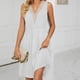 thumbnail image 1 of Vestido De Mujer Vestido de verano para mujer Vestido elegante de bolsillo Sencillo para fiesta navideña (Blanco XXL) Ygjytge para Mujer Blanco T M, 1 of 8