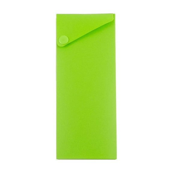 Jam Paper Plastic Sliding Pencil Case Box With Button Snap Lime Green 2166513298