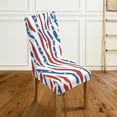 thumbnail image 3 of Xoenoiee American Flag Zebra Stripe Print Dining Chair Covers Stretch Kitchen Chair Covers, 4th of July Decor Detachable Chair Slipcovers for Home, Restaurant, Banquet, 1 Set, 3 of 7