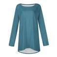 thumbnail image 4 of Womens Blouses and Tops Dressy Women's Casual Round Neck Long Sleeve Color T-Shirt Top Blouse, 4 of 5