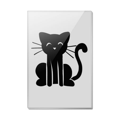 

Cat Stick Figure Family Pet Rectangle Acrylic Fridge Refrigerator Magnet