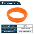thumbnail image 4 of Manguera de vacío de silicona Unique Bargains para línea de vacío automotriz naranja 10FT 5/32" 4mm ID 2mm Grosor 1 Pc Alta temperatura 130PSI Presión máxima para aire y agua, 4 of 6