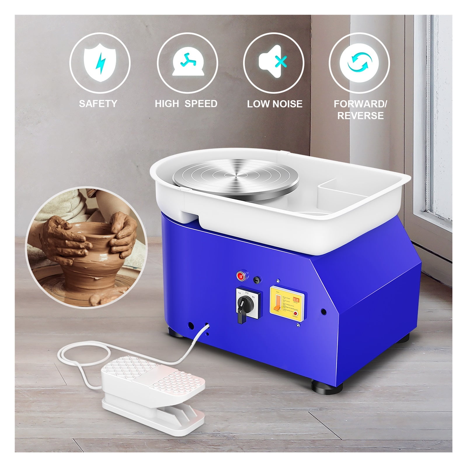 350W 25cm Brushless Electric Pottery Wheel Machine For Student Amateur Electric Pottery Wheel Ceic Shaping Tool With Pedal