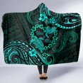 thumbnail image 2 of Polynesian Turtle Valentine Hooded Blanket You And Me Turquoise Hibiscus Heart, 2 of 5