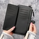 thumbnail image 4 of Cartera plegable delgada para mujer con cierre de cremallera | Gran capacidad, 12 ranuras para tarjetas y monedero | Tarjetero de cuero con bloqueo RFID, 4 of 6