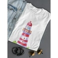 thumbnail image 3 of Cartoon Lighthouse Watercolor T-Shirt Women -Image by Shutterstock, Female Large, 3 of 4