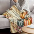 thumbnail image 3 of Pumpkins Abstract Blanket Soft Cozy Warm Throw Blanket for Couch, Plush Fuzzy Flannel Fleece Blankets for Sofa, Thanksgiving Maple Leaves Vintage Bed Blankets Lightweight Gifts for Women, 50"x80", 3 of 9