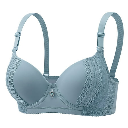 Deals SMihono Women Floral Lace Balconette Underwire Push up Lightly Bras Seamless Beauty Back Breathable Bras Cute Summer Bra Top Light Blue XXXL