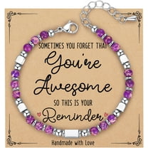 Tiny Gemstone Beaded Bracelets for Teen Girls Women - Unique Christmas Valentines Easter Birthday Mothers Day Graduation Gifts for Her Friend Sister Wife Mom Daughter Granddaughter