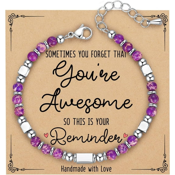 Tiny Gemstone Beaded Bracelets for Teen Girls Women - Unique Christmas Valentines Easter Birthday Mothers Day Graduation Gifts for Her Friend Sister Wife Mom Daughter Granddaughter