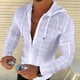 thumbnail image 1 of Camiseta de manga larga con cremallera para hombre, camiseta con capucha y cordón, camisetas casuales con capucha para hombre, camisetas de moda para hombre, grado profesional, 1 of 6