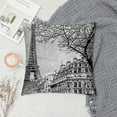 thumbnail image 2 of Orinice  Paris Throw Pillow Cushion Cover, Sketch Parisian Street with Trees and Eiffel Famous City Scenery Architectural Print, Decorative Square Accent Pillow Case,  White, 2 of 5