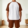 thumbnail image 5 of Sewkxo Mens Pajamas Set Lightweight Summer Pjs Sleepwear Soft Comfy Short Sleeve Sleep Set With Pocket,Coffee M, 5 of 5