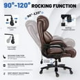 thumbnail image 2 of Qusaphy 800LBS Big and Tall Executive Office Chair, PU Leather Ergonomic Desk Chair with Adjustable Backrest and Thick Padded Cushion, Heavy Duty Chair for Home or Office Brown, 2 of 7
