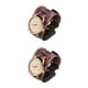 thumbnail image 1 of Sonducket Reloj de para hombre, reloj de de aleación de cuero decorativo, regalos para novio, relojes de portátiles, Marrón 2piezas, 1 of 6