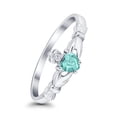 thumbnail image 6 of Claddagh Heart Promise Ring Paraiba Tourmaline CZ 925 Sterling Silver Size 6, 6 of 7