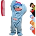 thumbnail image 2 of Silly Big Mouth Monster Onesie With Comb Funny Family Christmas Pajamas Matching SetsCozy Hooded Plush One Piece Loungwear Fleece Halloween Christmas Sleepwear for Parent & Little One, 2 of 8