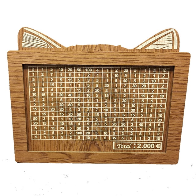 Popular! Wooden Bank Retro Bank Storage Box With Graduated Numbers