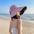 thumbnail image 4 of Yanyanz Sun Hats for Women, Womens Outdoor Casual Bow Decoration Big Head Design Sun Hat, Bucket Hats Pink One Size, 4 of 5