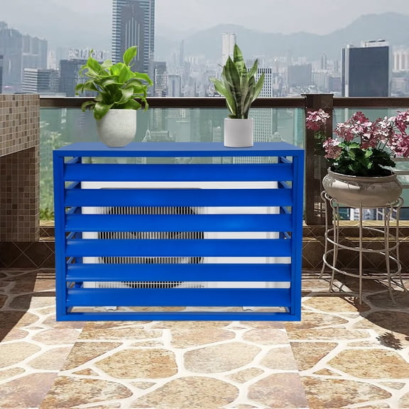 Air Conditioner Fence for Outdoor Units 100x70x50cm Privacy AC Fence Cover Blue for Deck, Patio, Backyard