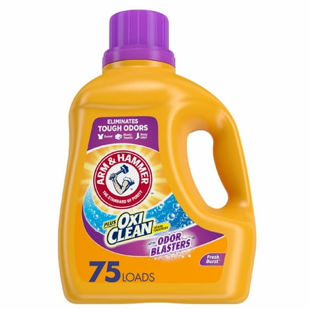 ARM & HAMMER Plus OxiClean with Odor Blasters Fresh Burst Liquid Laundry Detergent, 118.1 Fl Oz