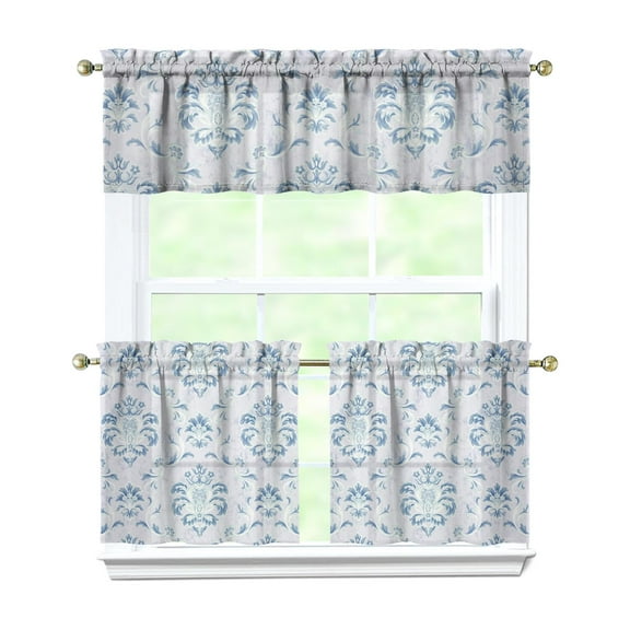 Cute Daisy Flower Kitchen Curtains Set Boho Floral Yellow White Bloom Spring Summer Artistic Vintage Aesthetic Wildflower Tier and Valance Rod Pocket Curtains