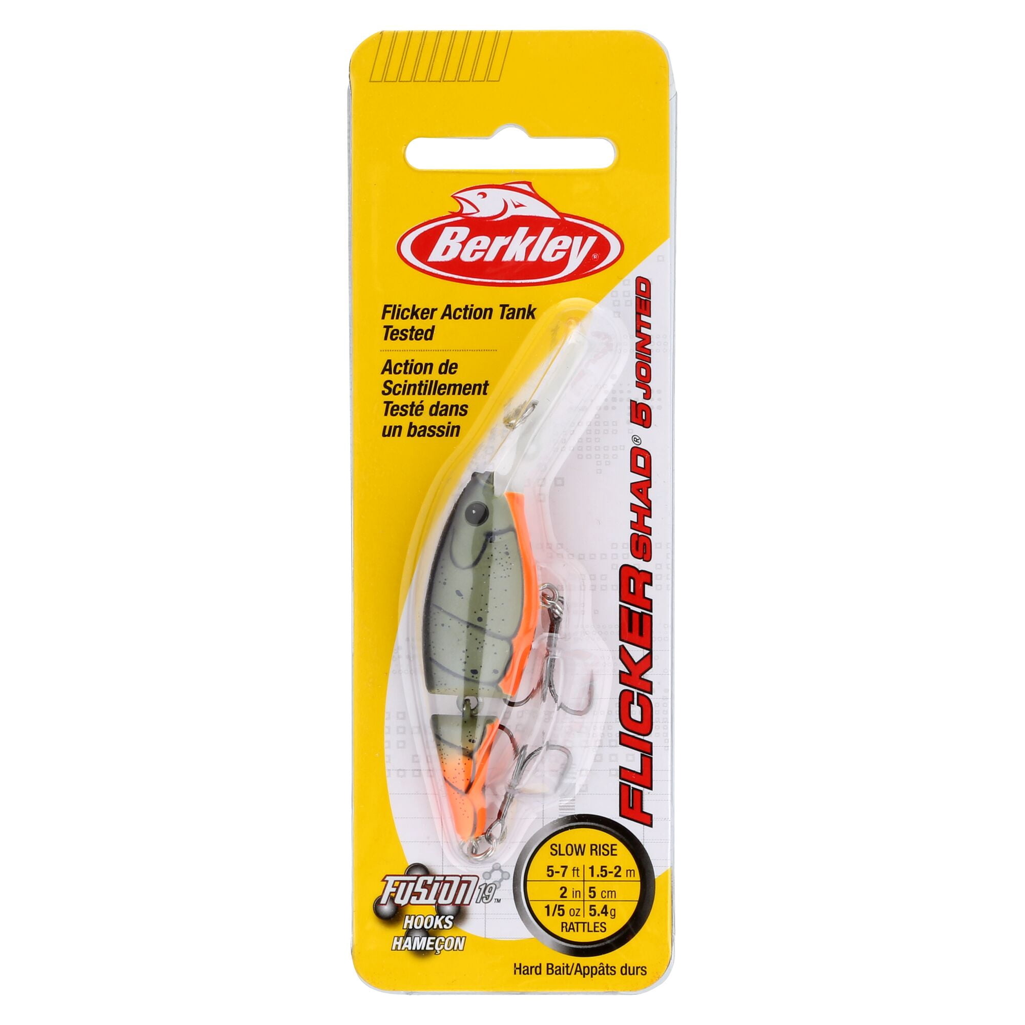 Berkley Flicker Shad® Jointed, 2 in, Crankbaits, Firetail Green Craw (1 Count)